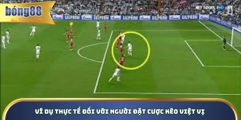 Ví dụ thực tế đối với người đặt cược kèo việt vị Ví dụ thực tế đối với người đặt cược kèo việt vị